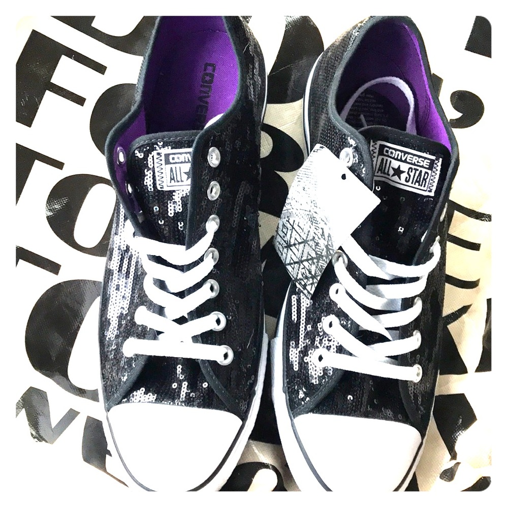 Black Sequin Converse